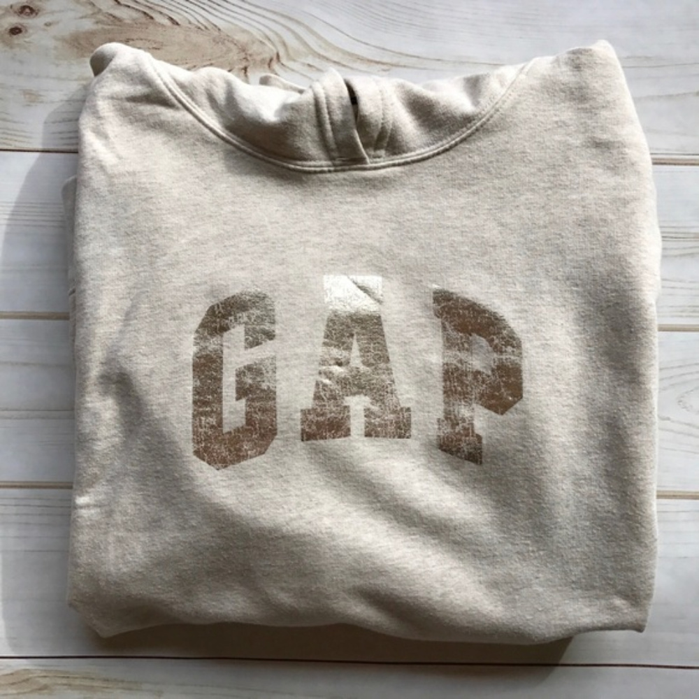 Gap Size Medium logo hoodie gold lettering